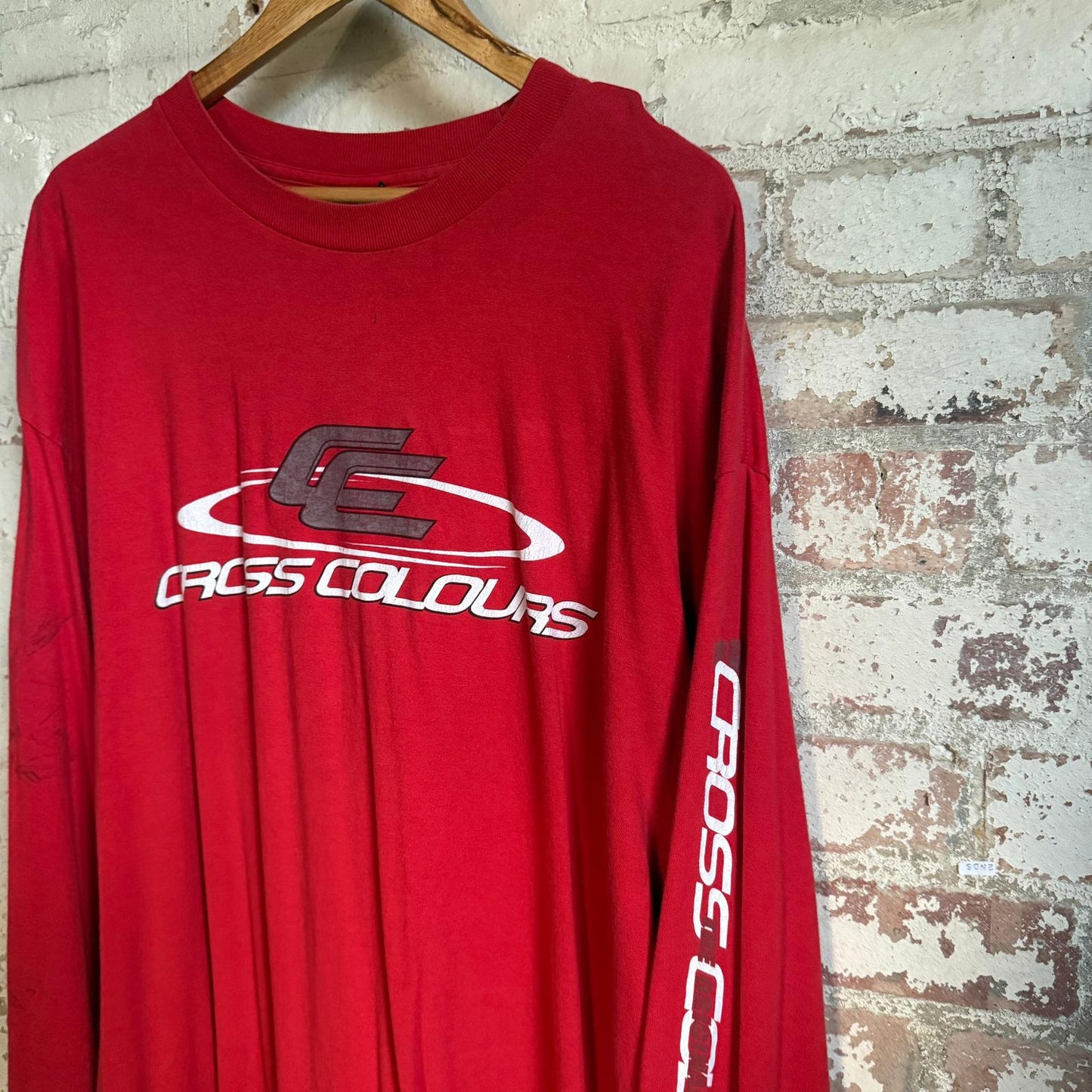 1990s Red Cross Colours Long Sleeve Top