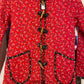 1970s Red Padded Floral Cotton Jacket