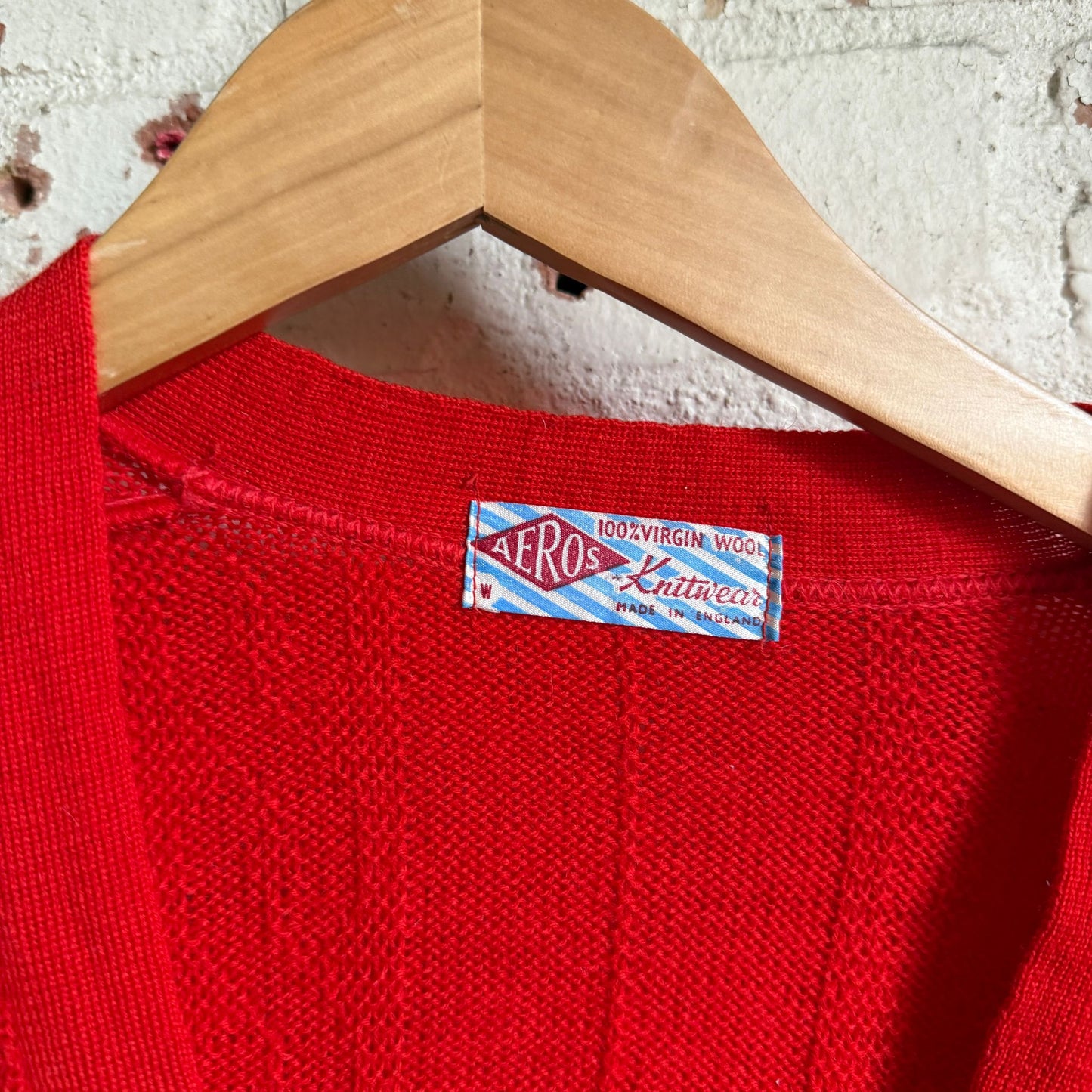 1950s Red Knitted Cardigan Jumper