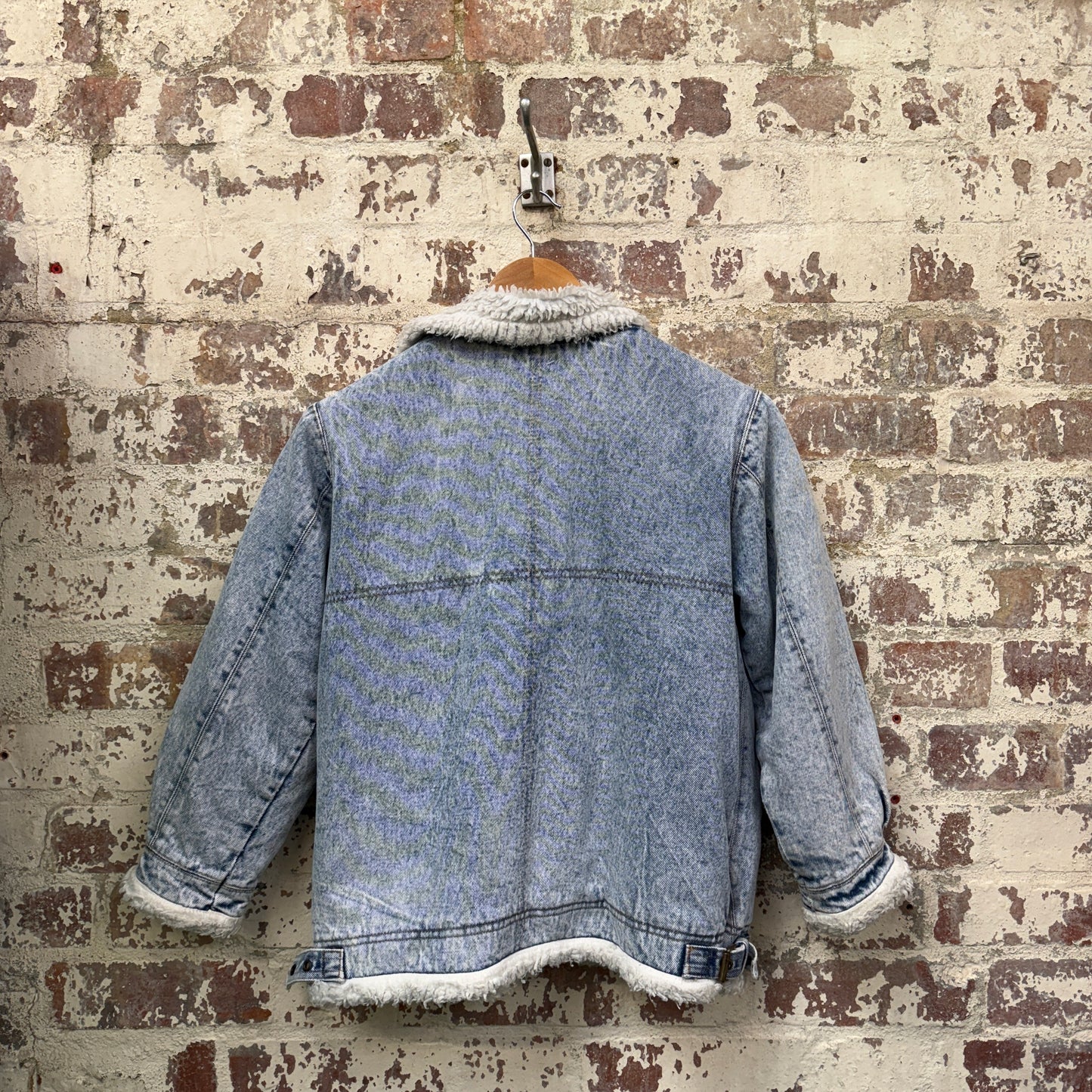 1980s Acid Wash Sherpa Lined Denim Jacket