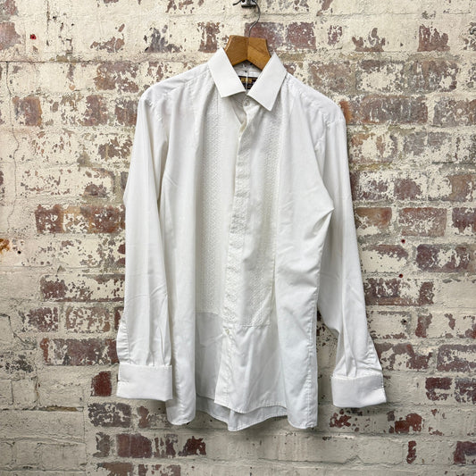 1970s White Cotton BHS Button Up Shirt