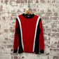 1970s Red Knitted Cycling Zip Track Top