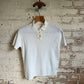 1960s White Ribbed Short-sleeve British Polo Shirt