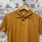 Vintage 1960s 1970s Mustard British Polo Shirt Top