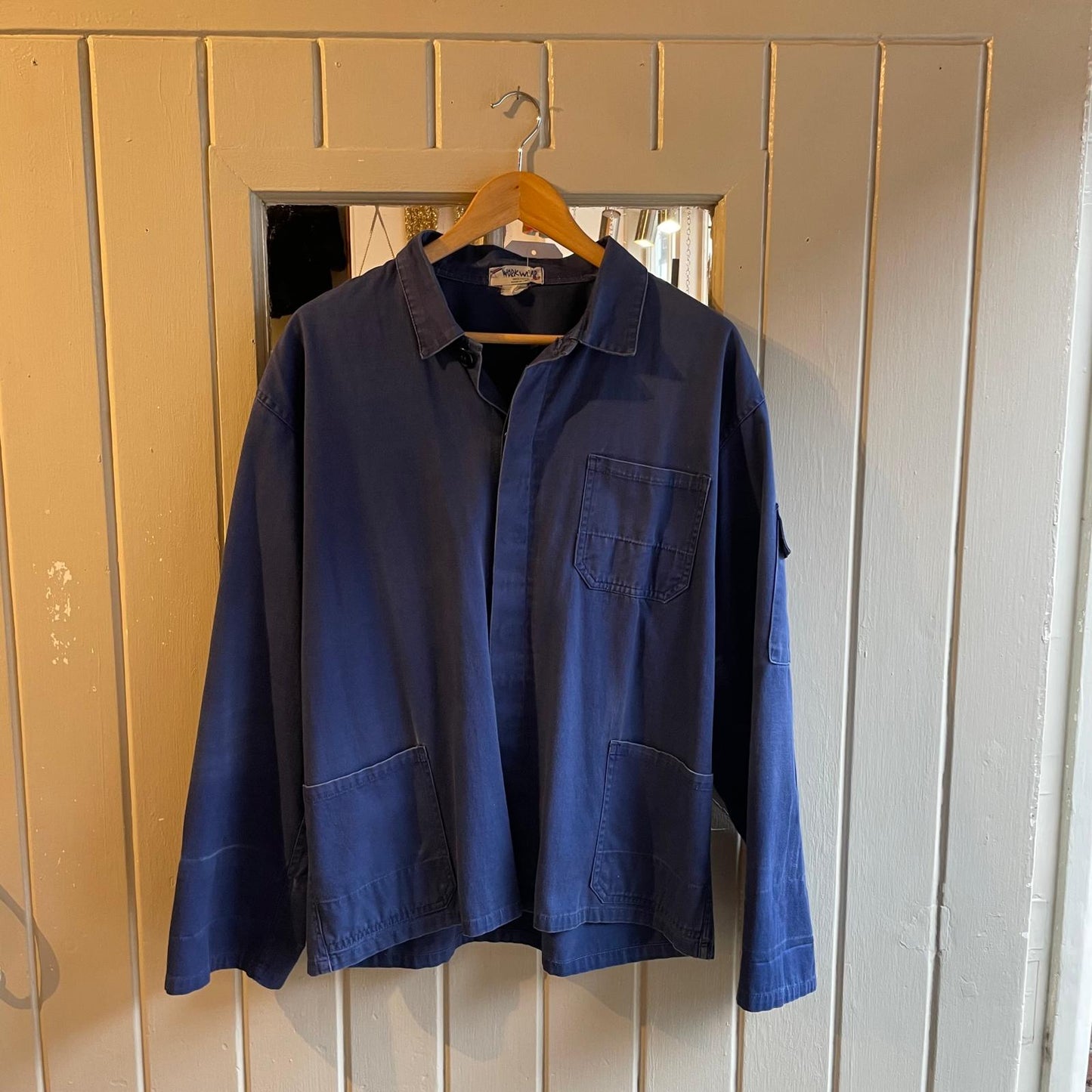 1980s Navy Blue Cotton Chore Work Jacket