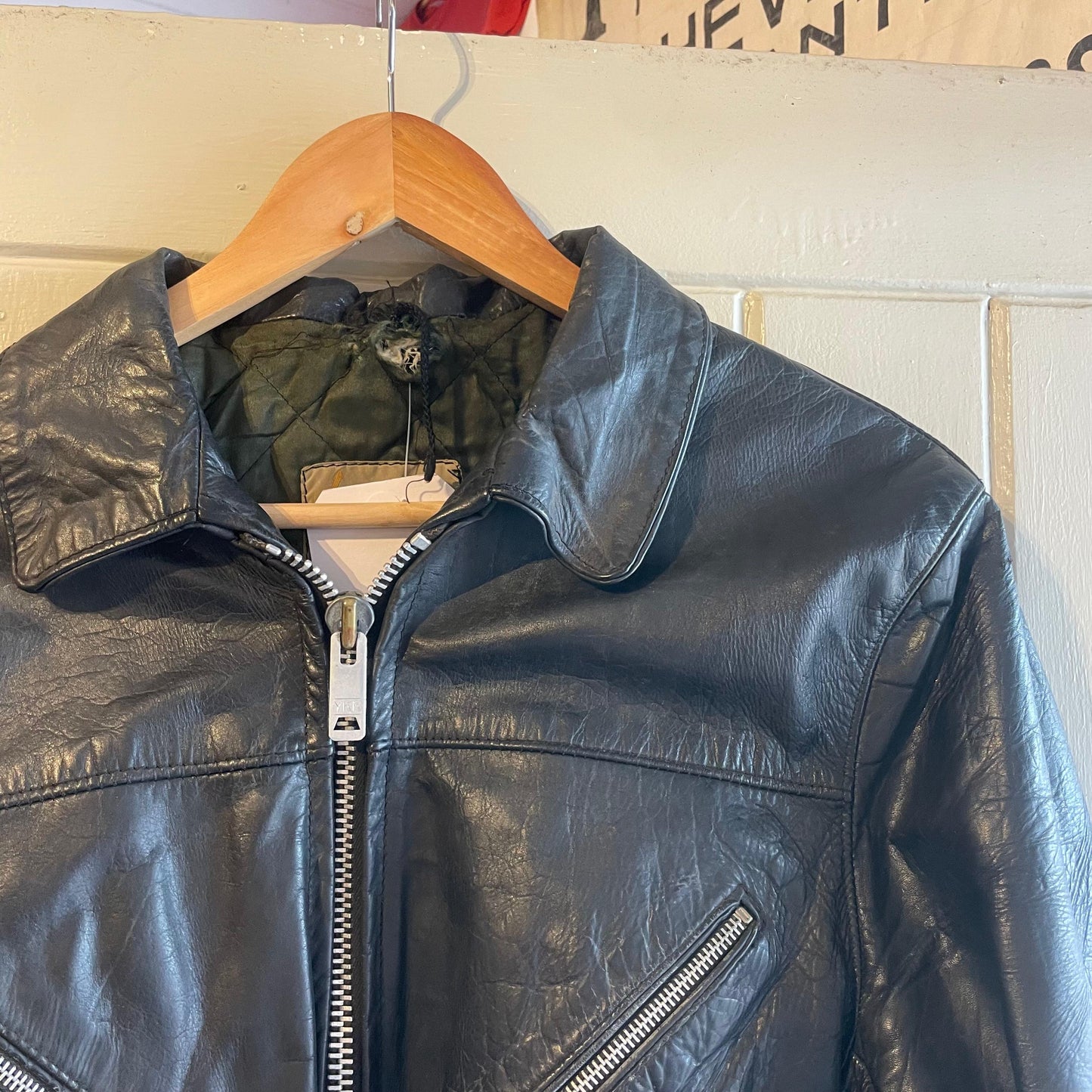 1960s Black Irish Leather Zip Jacket