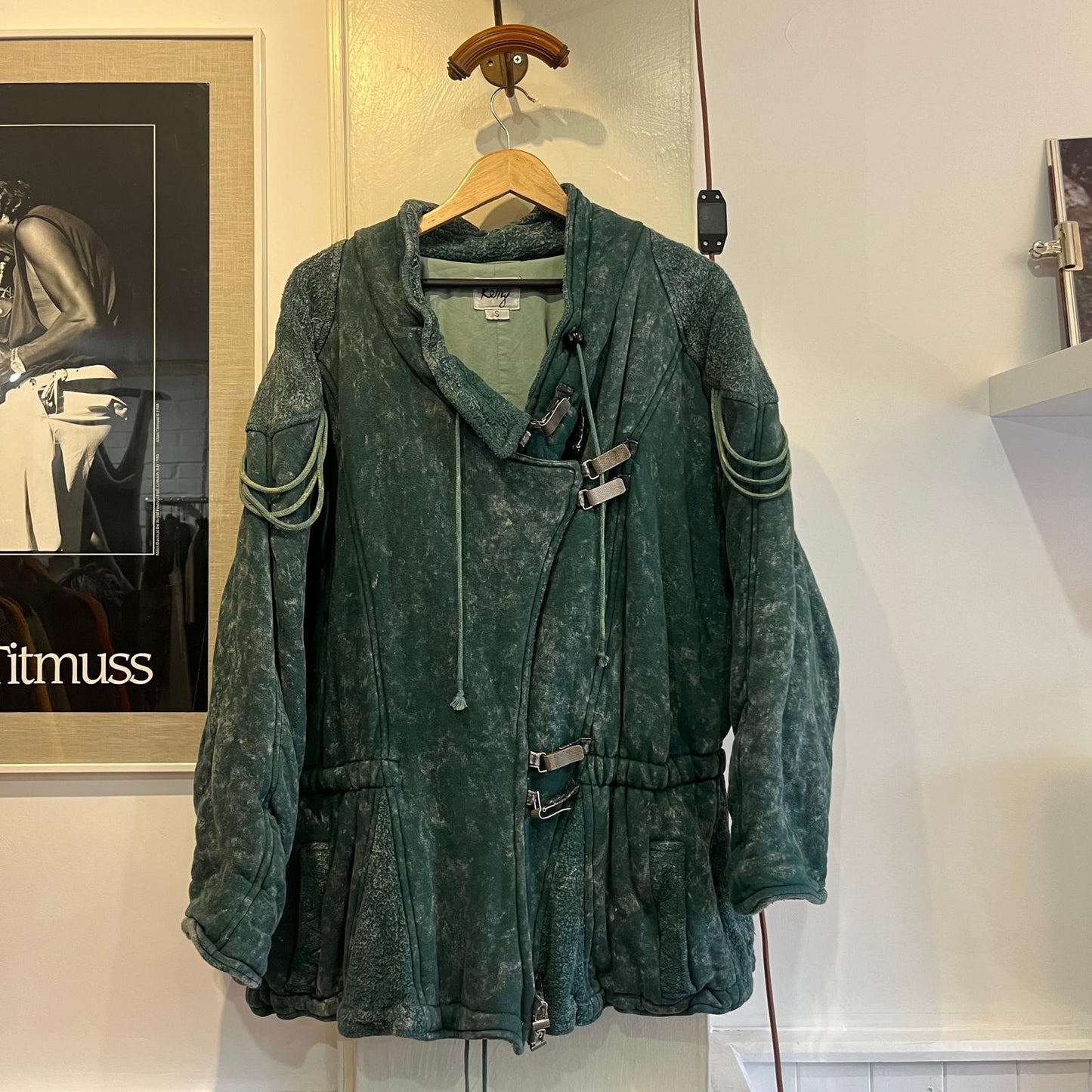 1970s 1980s Green Unusual Padded Italian Jacket