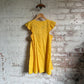 1970s Yellow Dolly Rocker Button Up Dress