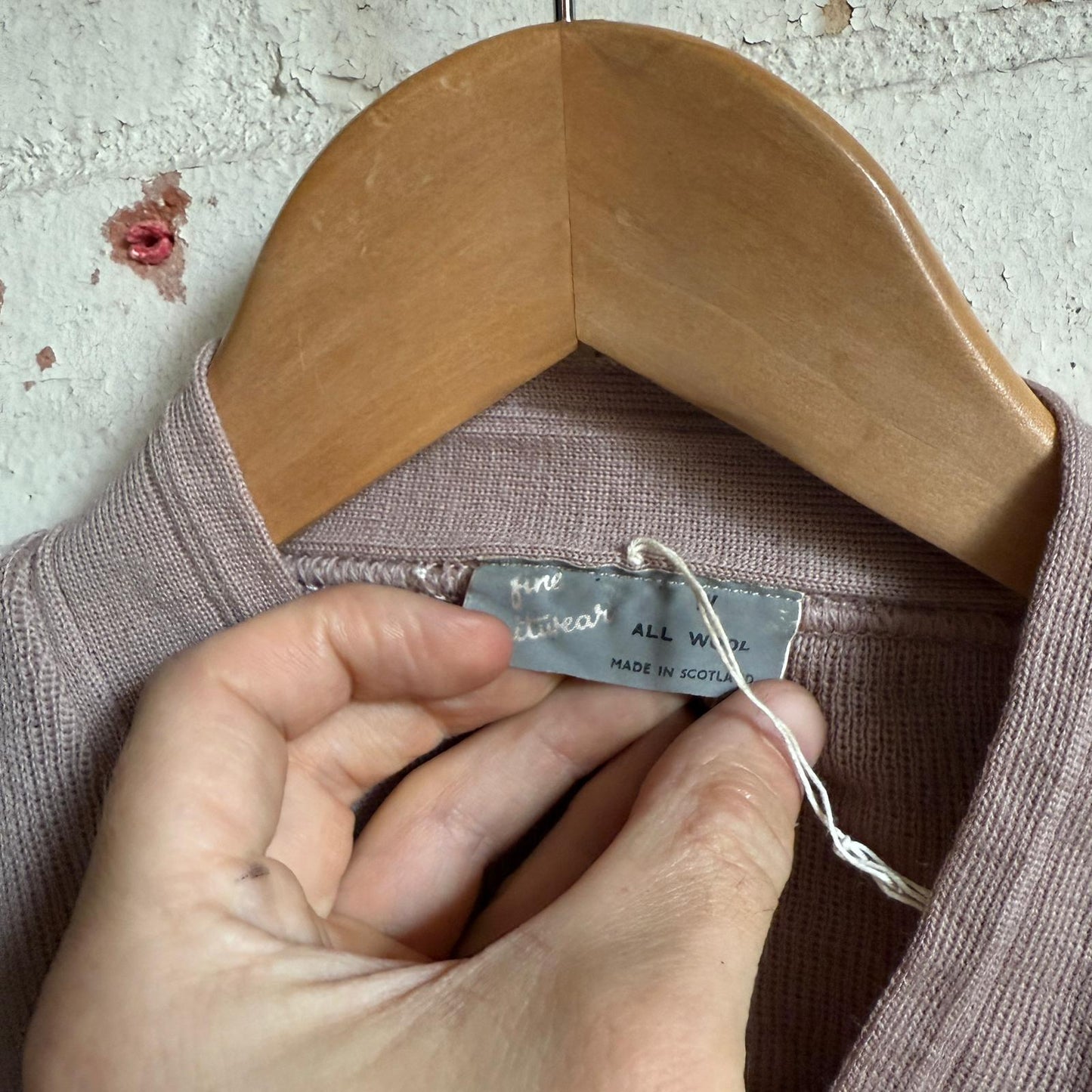 1950s Dark Beige Knitted Button Cardigan Jumper