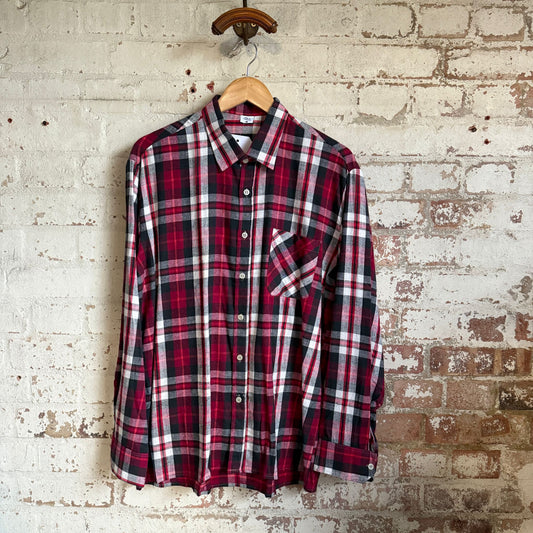 1980s Long Sleeve Red Checkered Shirt