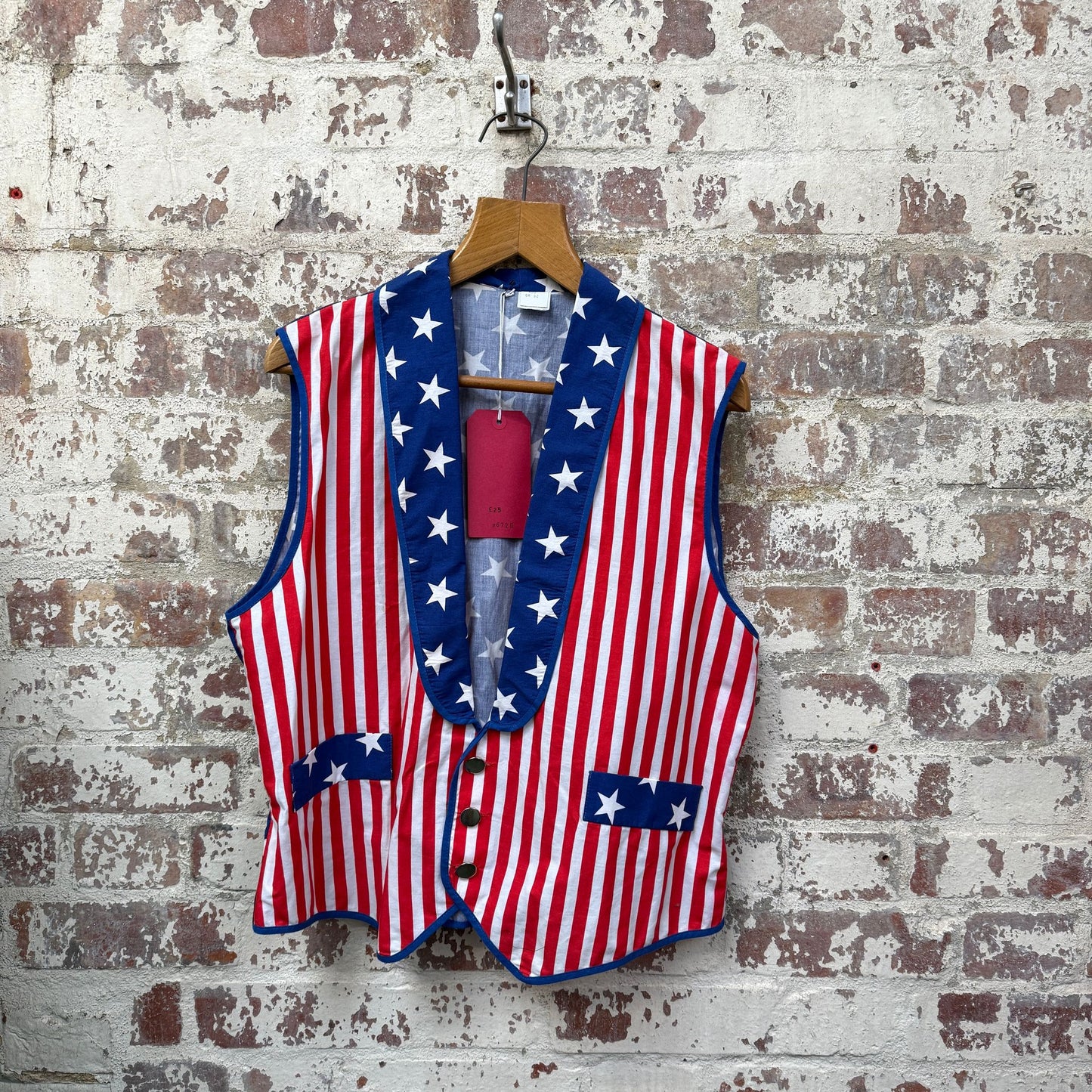 1980s American Flag Patriotic Waistcoat
