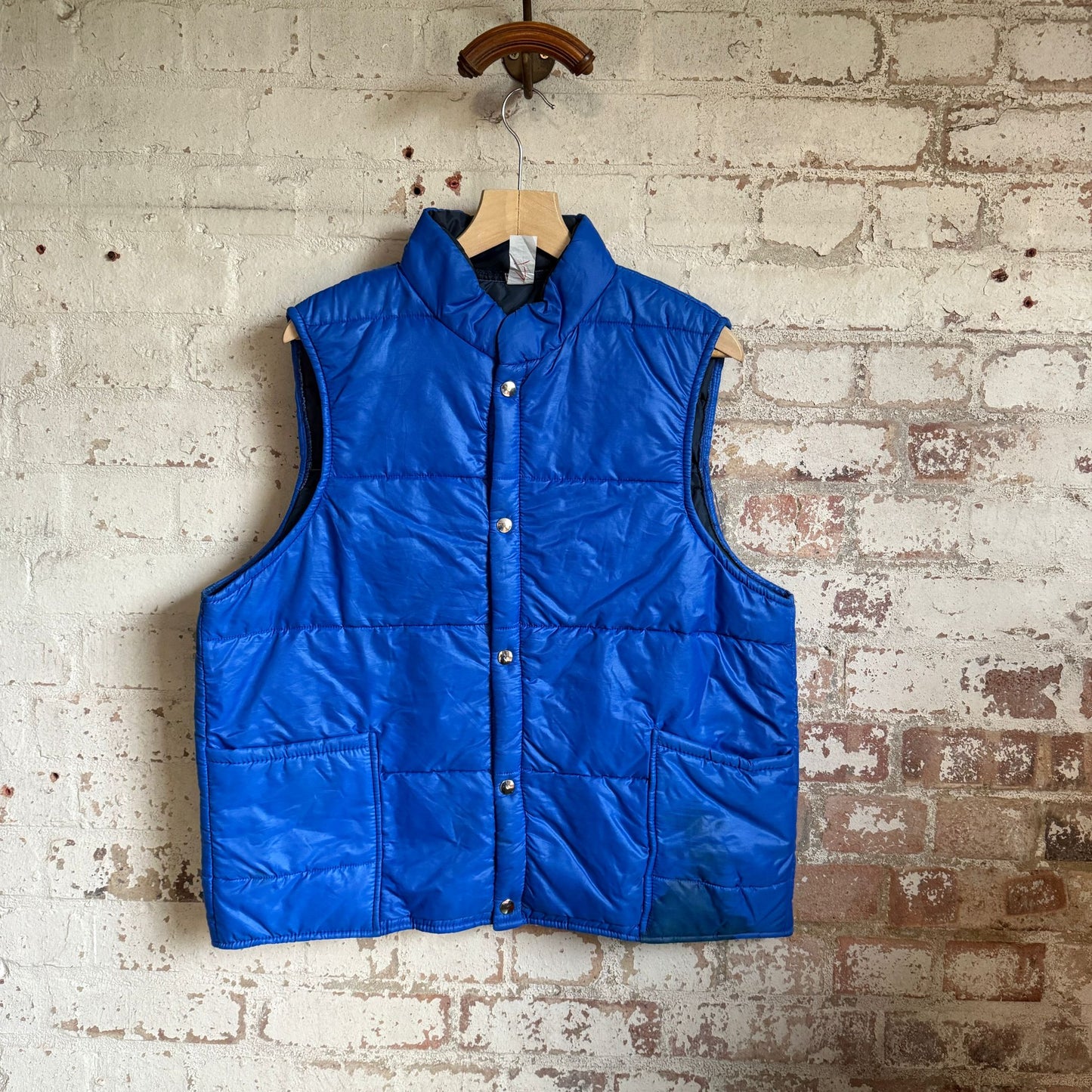 1980s Blue American Puffer Down Gilet