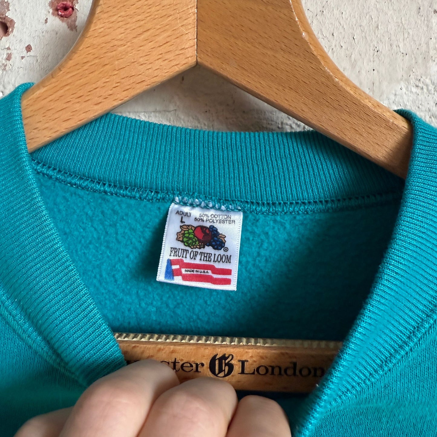 1990s Turquoise Graphic Sweatshirt
