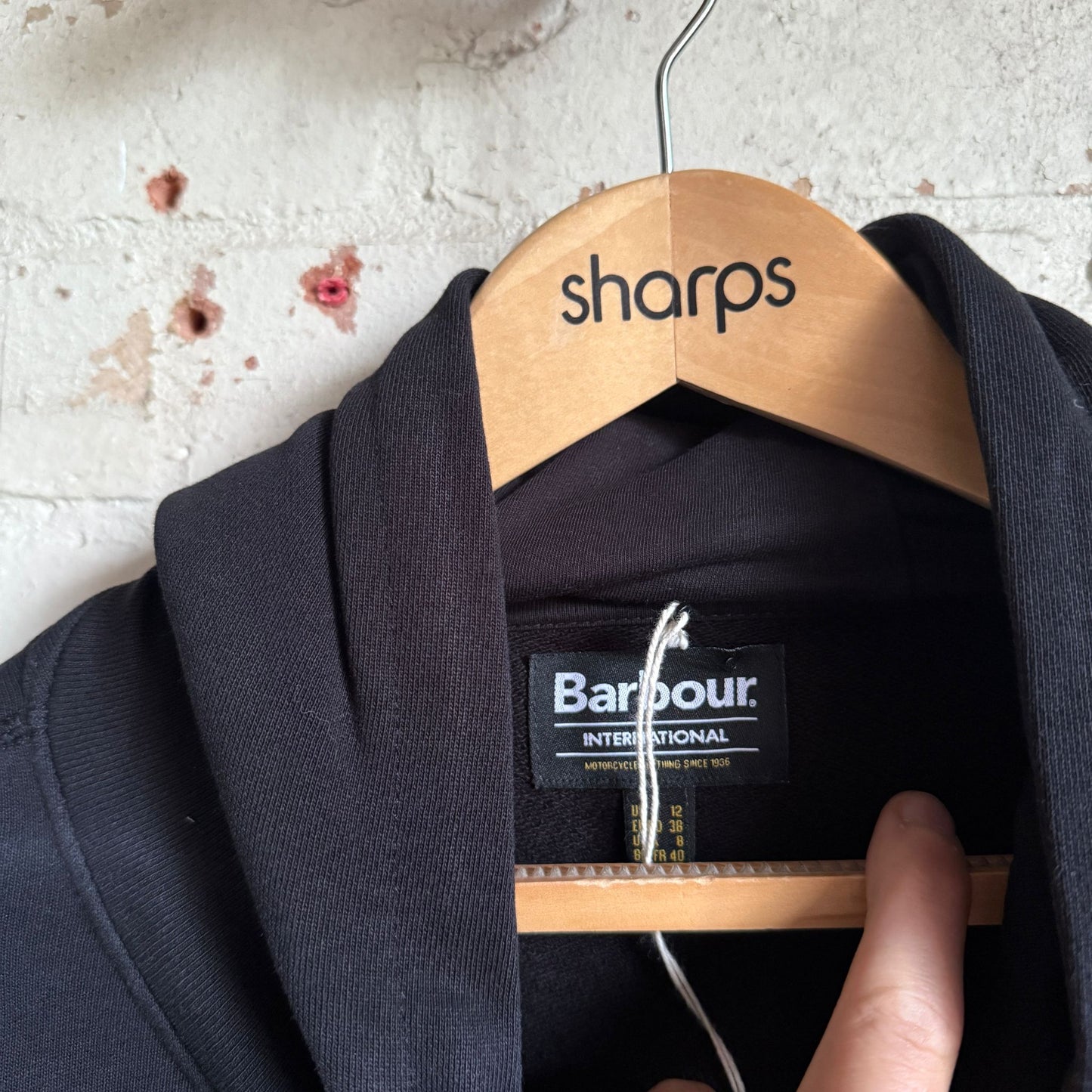 Black Barbour International Hoodie Jumper