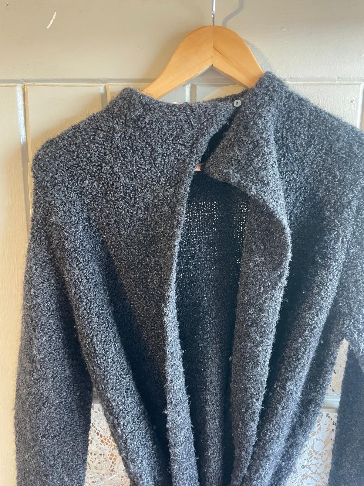 2000s Y2k Grey Knitted Episode Long Dress Jacket