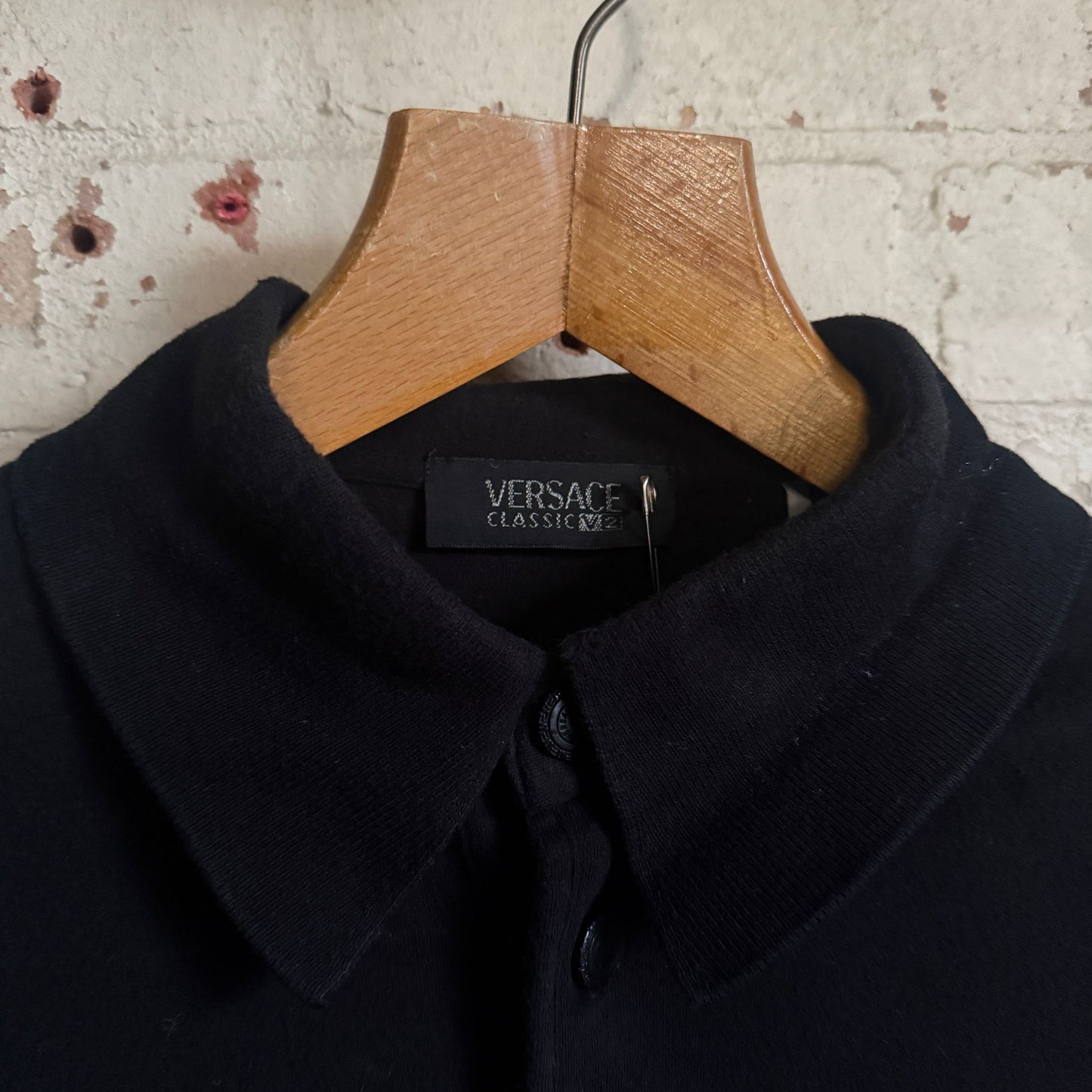 1990s Black Versace Button Sweatshirt