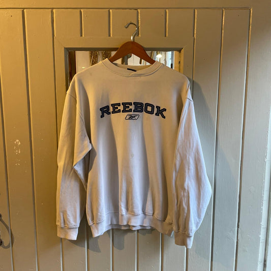 1990s White Embroidered Reebok Sweatshirt