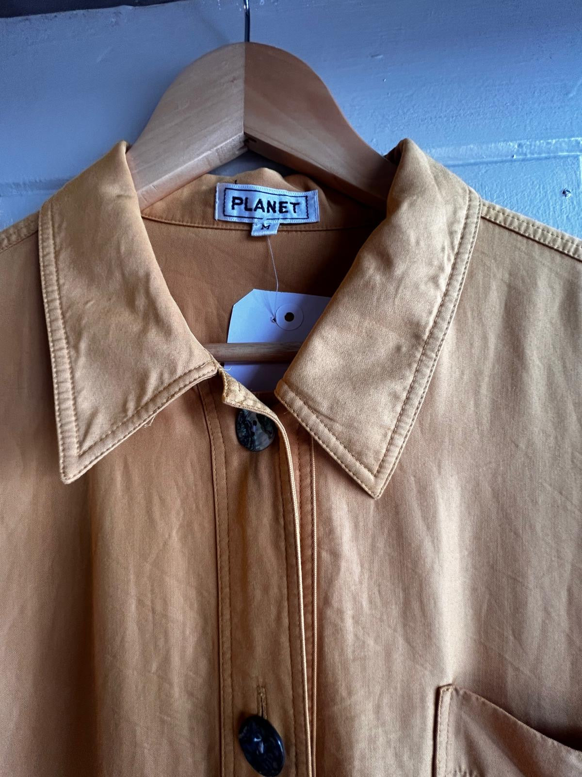 1980s Mustard yellow Unusual 'Planet' Shirt