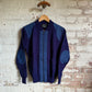 1970s Navy Knitted Denim Track Top Jumper