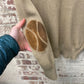 1970s Beige Italian Knitted Suede Zip Up Track Top Jumper