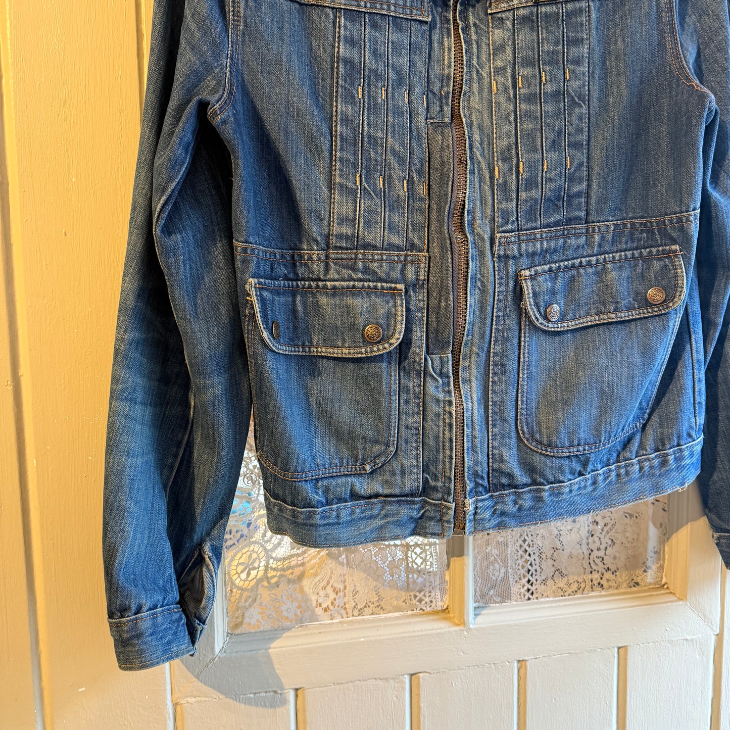 1970s Blue Denim Zip Trucker Jacket