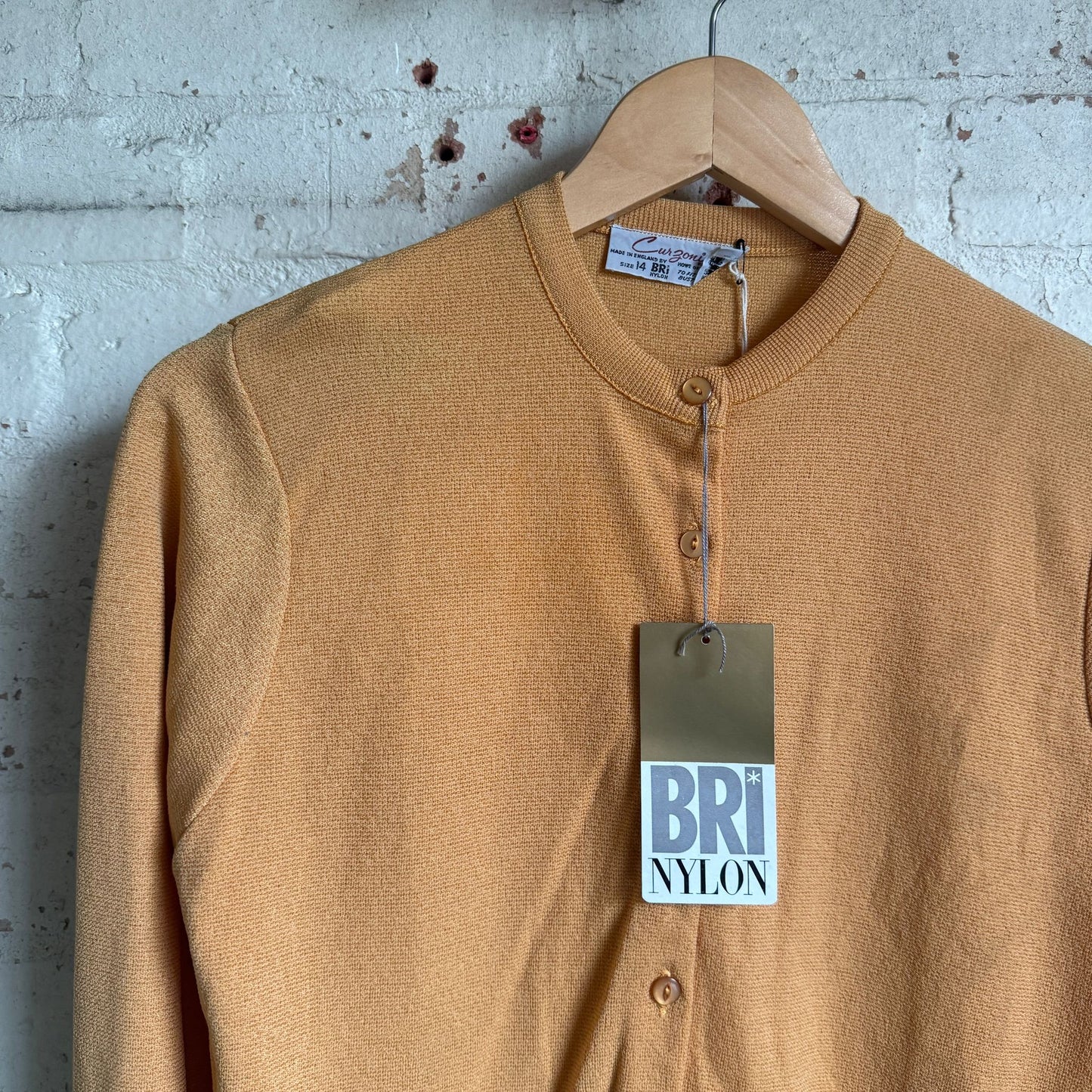 1970s Orange Knitted Cardigan Jumper