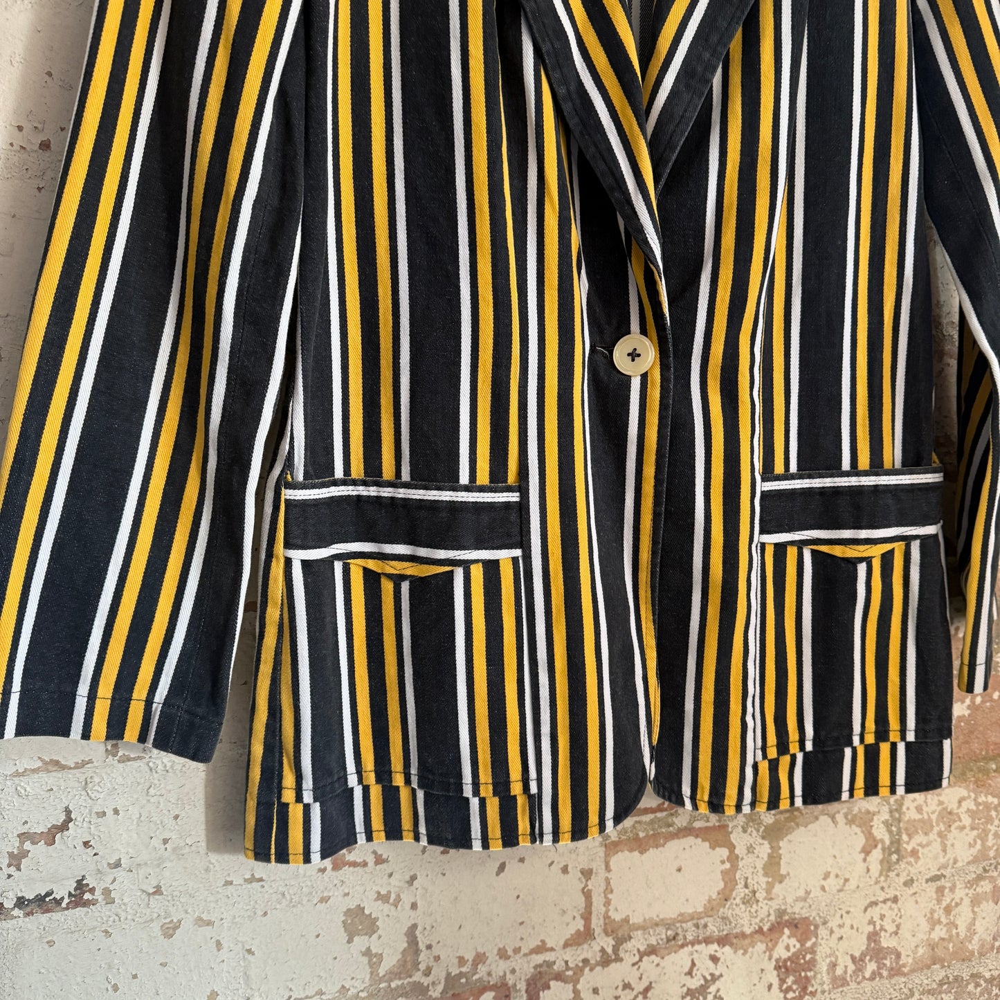 1970s Striped Belted Back Boating Blazer Jacket