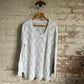1980s White Diamond Crochet Knitted Jumper