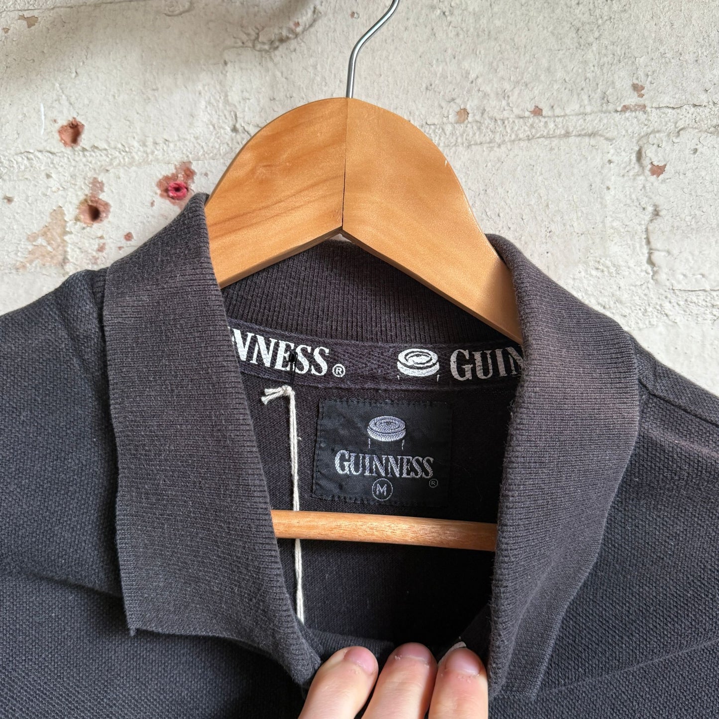 1990s Black Guinness Embroidered Polo Shirt