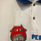 1990s White Print Polo Shirt
