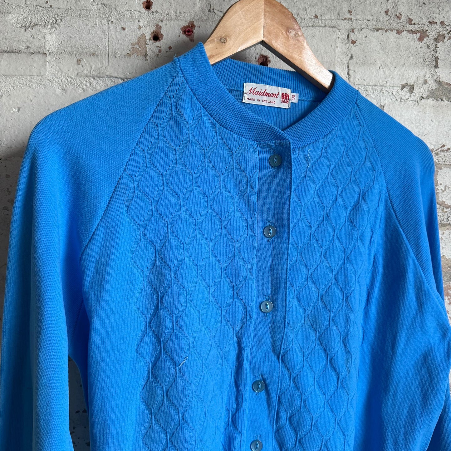 1970s Blue Knitted Cardigan Jumper