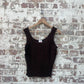 vintage 1970s 1980s Brown Knitted Tank Top Vest