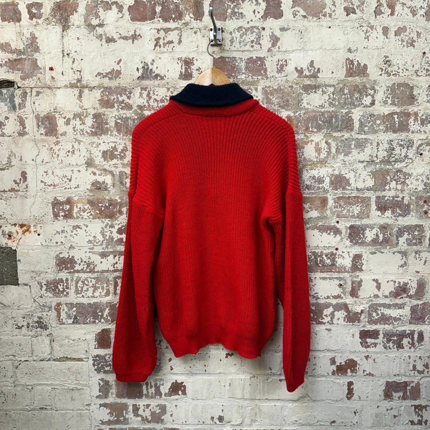 1980s Red Wool Knitted Jumper