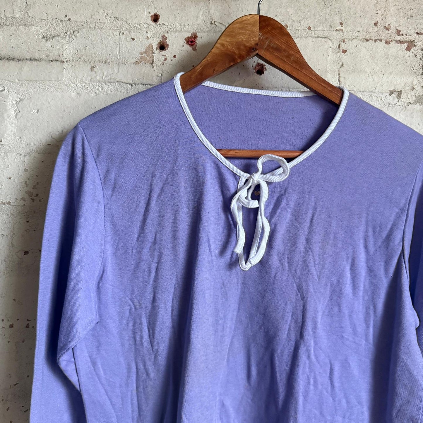 1960s Lilac Wool Knitted Long Sleeve Blouse