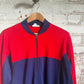 1970s Red and Navy Zip Up Track Jacket