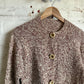 1950s Unusual Brown Knitted Button Pullover Jumper