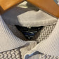 1970s Beige Netting Knitted Polo Shirt Top