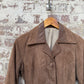 1970s Brown Belted Suede Leather Jacket
