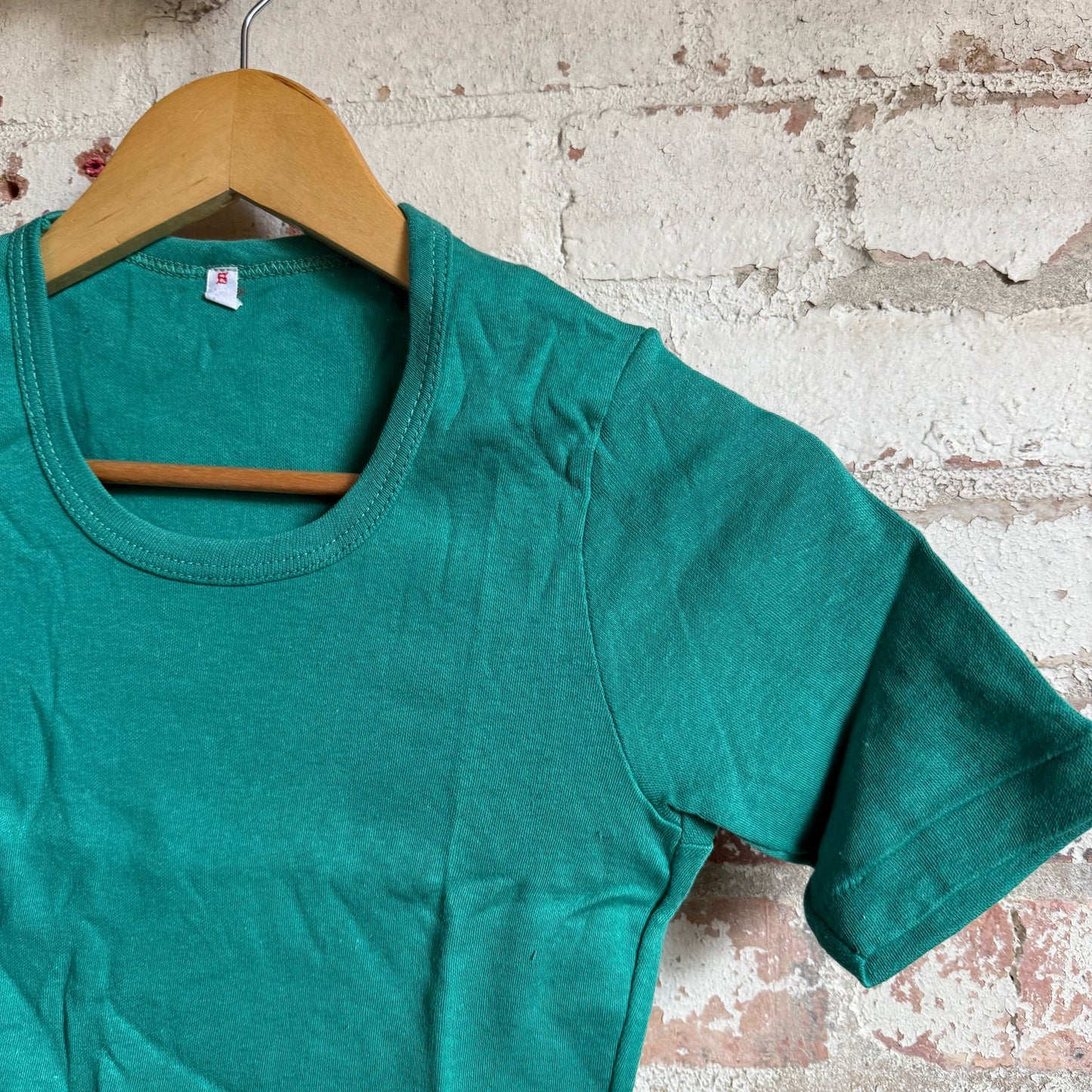 1970s Turquoise Cotton Blank T-Shirt