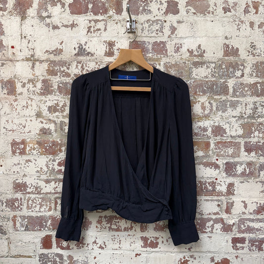 Black Silk Jasper Conrad Blouse Top