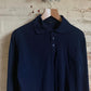 1970s Navy Polyester British Polo  Shirt