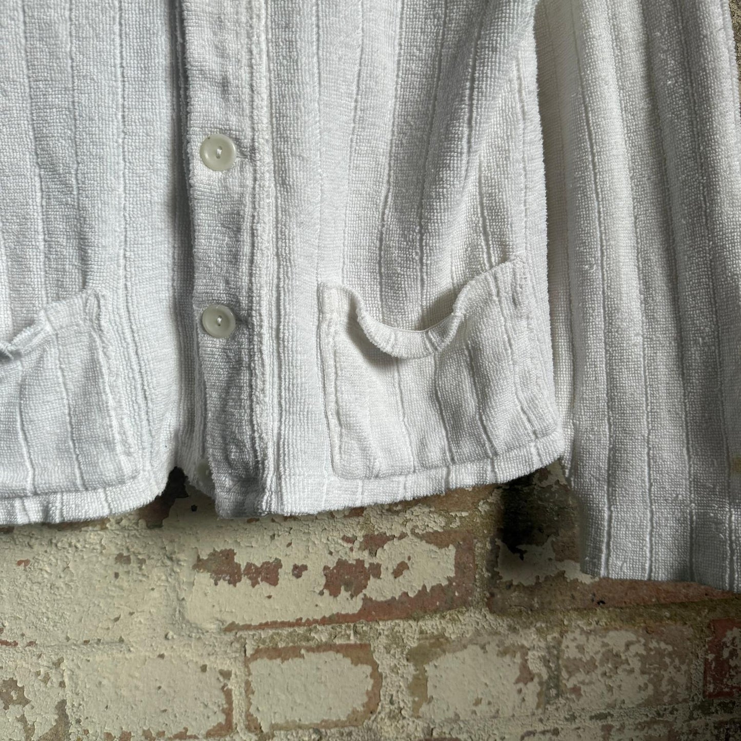 1960s White Van Hausen Towelling Cardigan