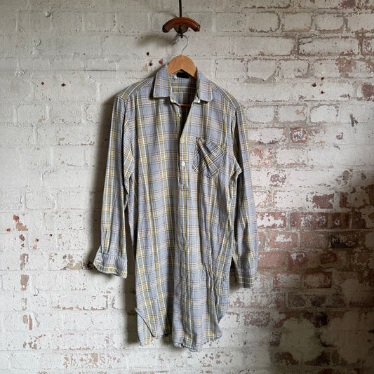 1960s Beige Checkered German Work Shirt