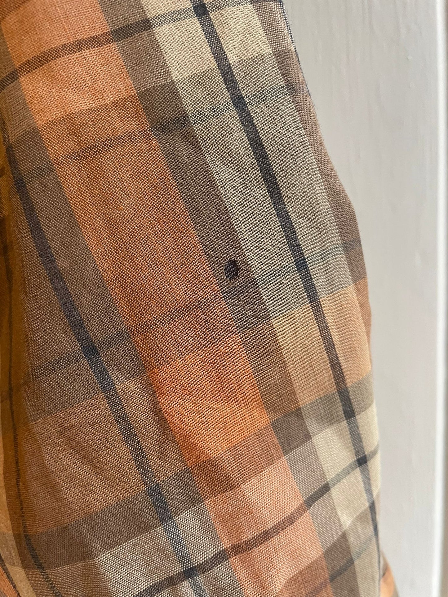 1950s Brown Checkered McGregor Loop Collar Shirt