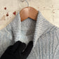 1960s Grey Cable Knitted Roll Neck Jumper