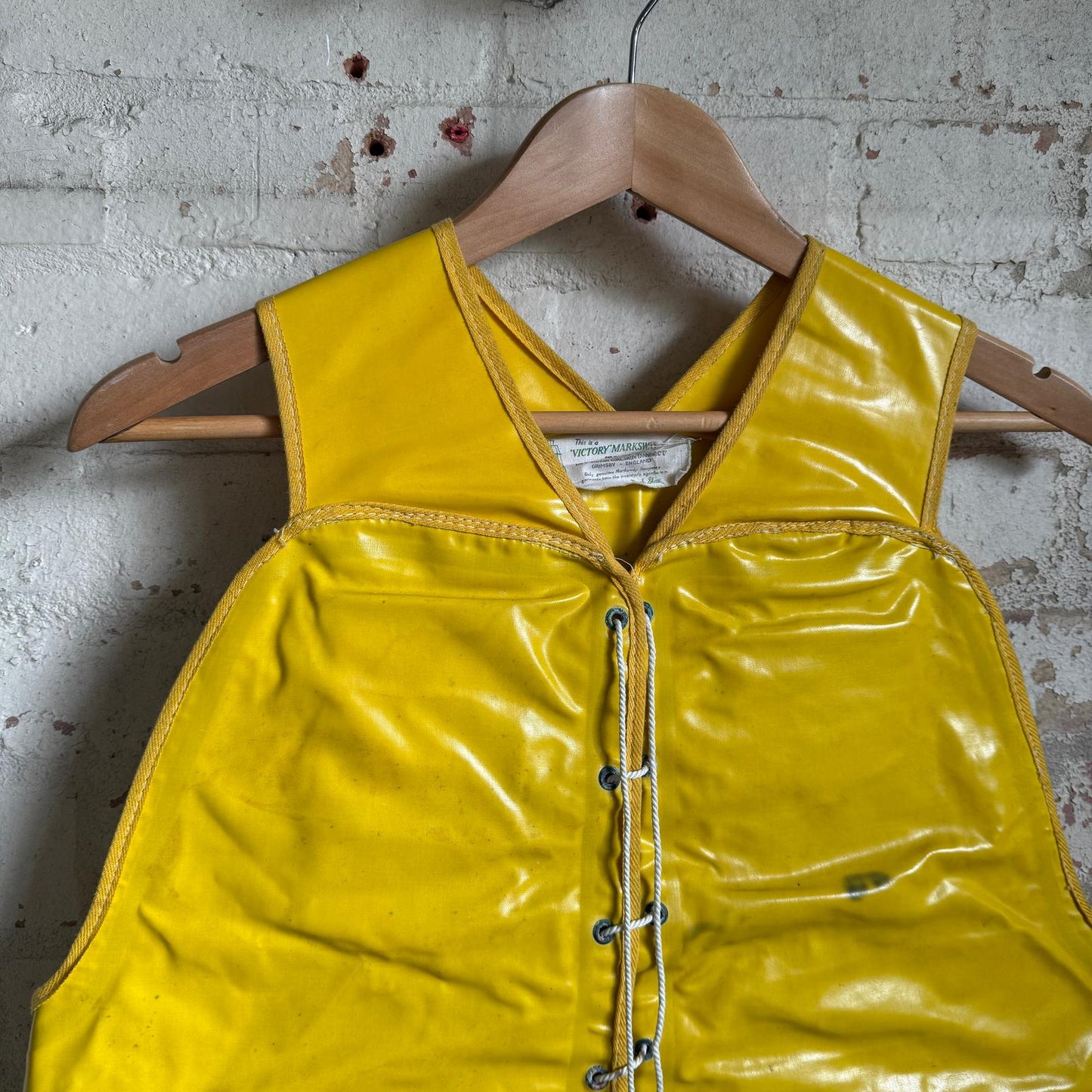 1950s British Yellow PVC Gilet Sailors Jacket