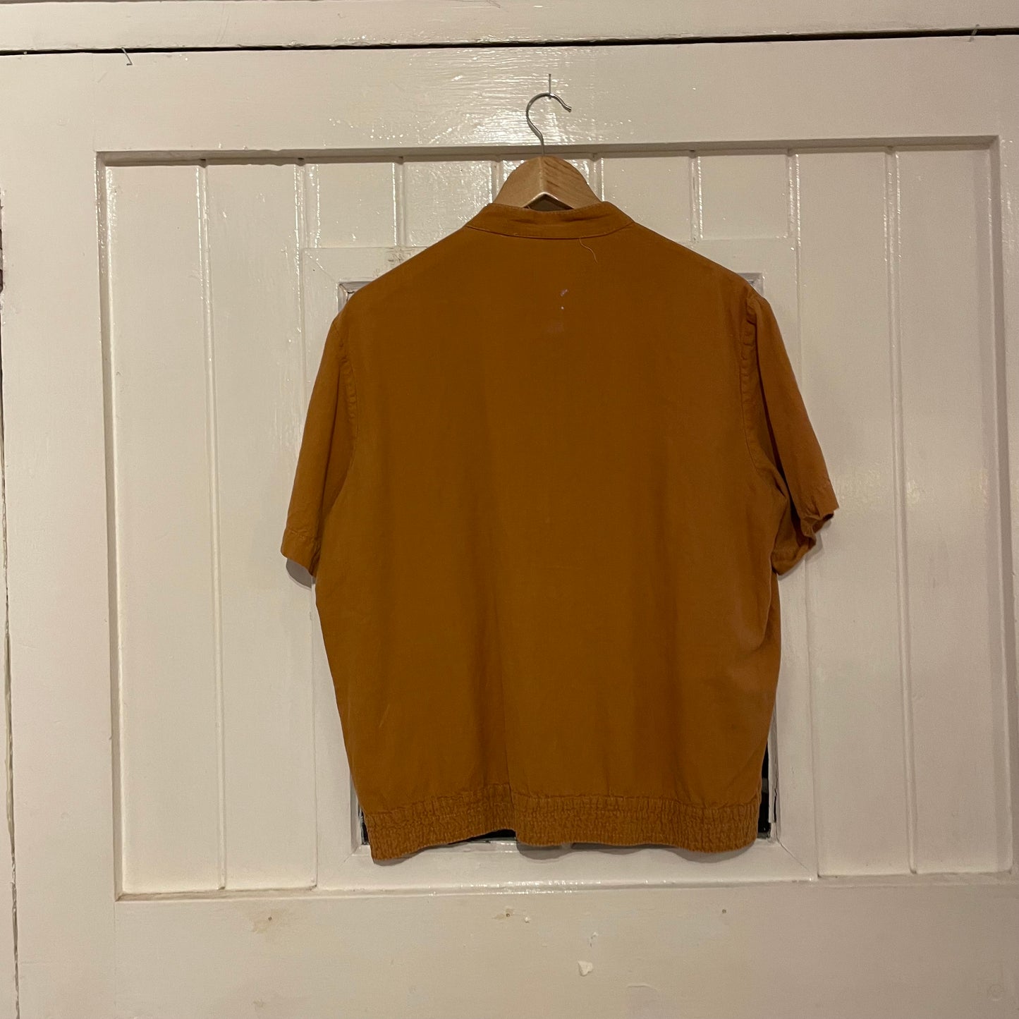 1980s Mustard Cotton Buttoned Unusual Shirt