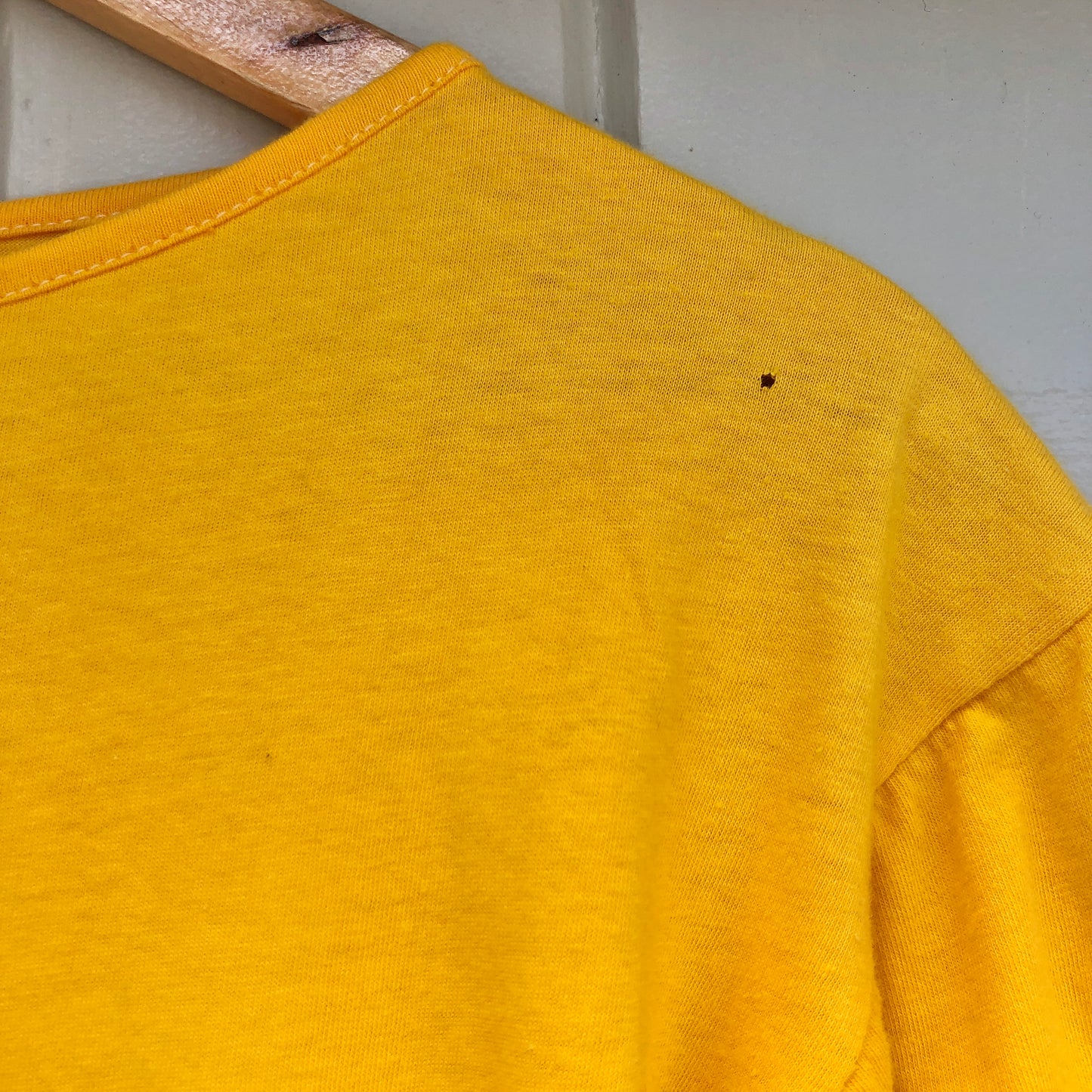 1970s Yellow Bat Wing Blank T-Shirt Top