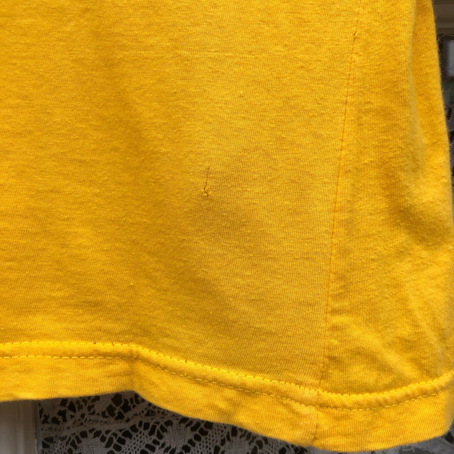 1970s Yellow Bat Wing Blank T-Shirt Top
