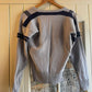 1970s Grey Italian Knitted V-Neck Jumper